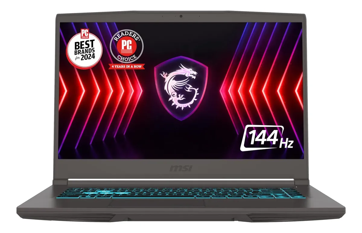 Notebook MSI Thin 15.6" FHD 144 Hz Core i5-12450H, 16 GB, SSD 512 GB, RTX 2050 4 GB