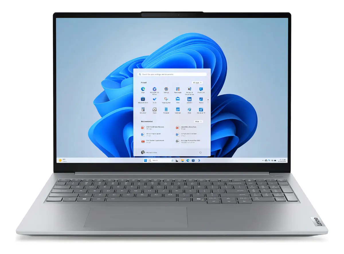 Notebook Lenovo ThinkBook Intel Core 5 210H, 8 GB, SSD 512 GB, pantalla 16", Wi-Fi, cámara, HDMI, Windows 11 / Office